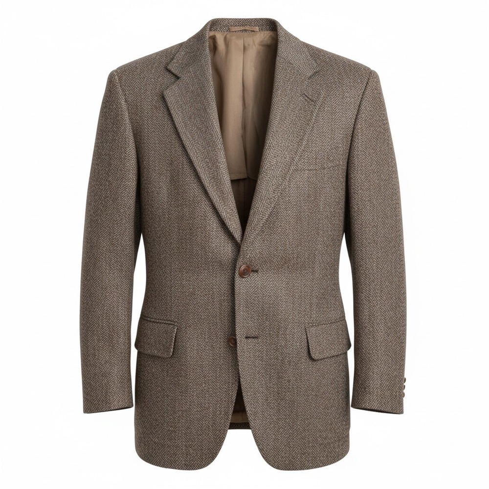 VTG John Weitz Palm Beach 100% Wool Herringbone Blazer Men’s 44R USA Made